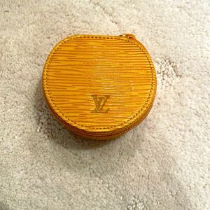 Louis Vuitton Round Epi Leather jewelry/travel case.